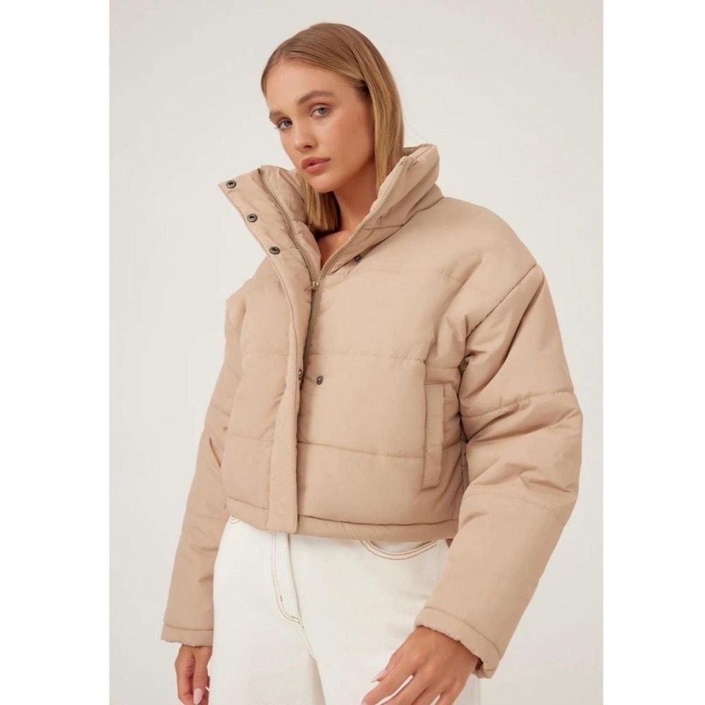 The Fifth Label Nadine Cropped Puffer Jacket Coat Cream Snow Winter Gear Size XS